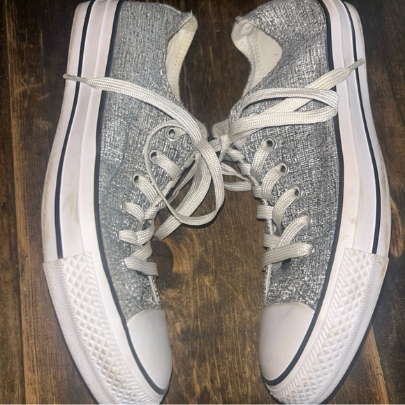 Converse All-Star Sneakers Shoes Women's Size 7 Silver Metallic‎ - Picture 7 of 10